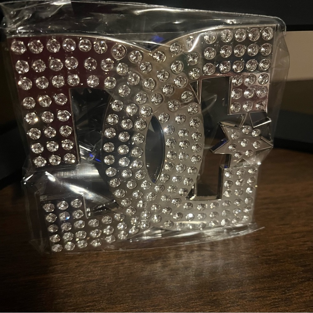 DC Silver Rhinestone Buckle